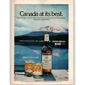 1977 Canadian Mist Whisky Canada at Its Best Vintage Print Ad Rocky Mountains